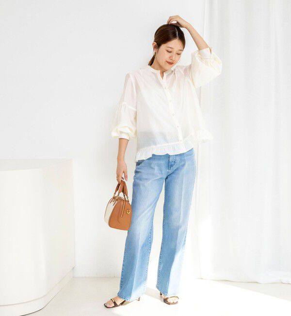NOLLEY'S「ウォッシャブルシアー裾フリルブラウス」|シャツ・ブラウス|