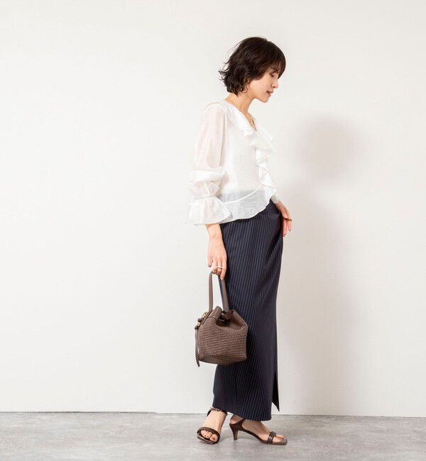 NOLLEY'S sophi「ウォッシャブルシアーラッフル羽織りブラウス」|シャツ・ブラウス|