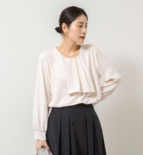 NOLLEY'S sophi「ウォッシャブルファンクショナルジョーゼットプリントタックフレアーブラウス」|シャツ・ブラウス|