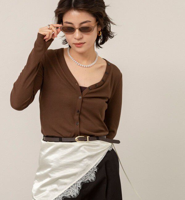 MAQWEL「【MAQWEL/マクウェル】ウォッシャブルリブカーディガン」|カーディガン|