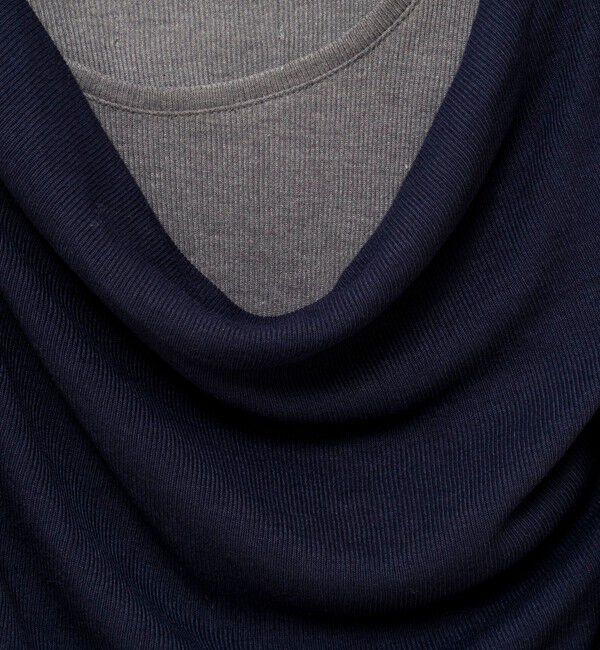 MAQWEL「【MAQWEL/マクウェル】ウォッシャブルレイヤードドレープロンＴ」|Tシャツ・カットソー|