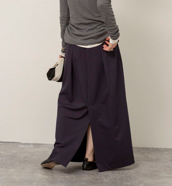 MAQWEL「【MAQWEL/マクウェル】タックロングスカート」|タイト|