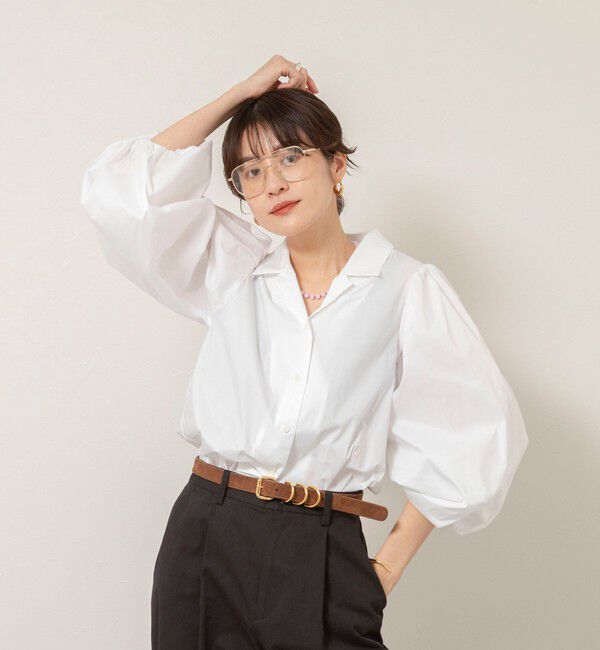 MAQWEL「【MAQWEL/マクウェル】ボリュームスリーブ開襟シャツ」|シャツ・ブラウス|