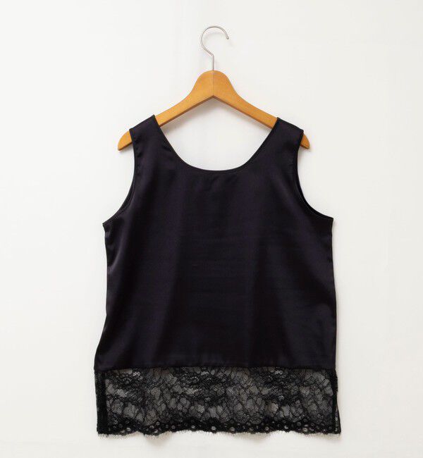 NOLLEY'S「ウォッシャブル裾レースオトナサテンタンク」|タンクトップ|