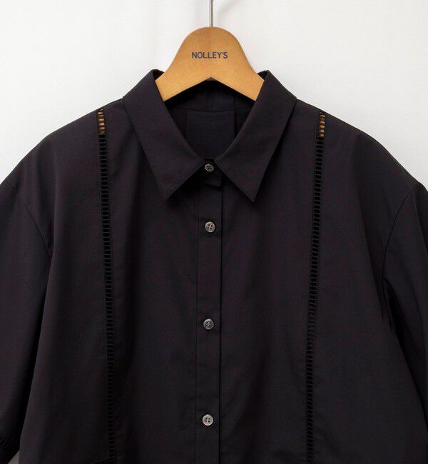 NOLLEY'S「ウォッシャブルはしごレース半袖ショートシャツ」|シャツ・ブラウス|