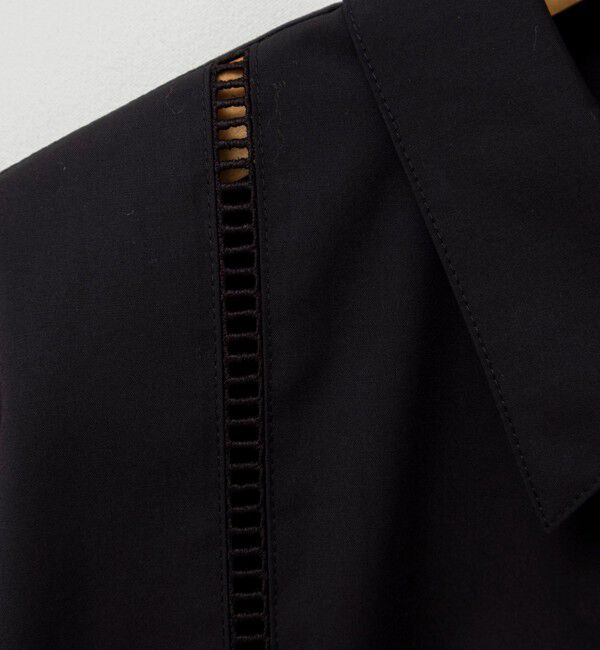 NOLLEY'S「ウォッシャブルはしごレース半袖ショートシャツ」|シャツ・ブラウス|