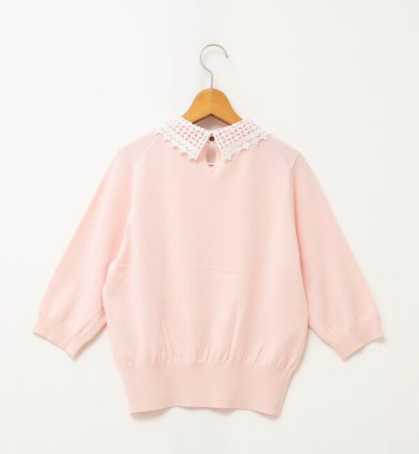 NOLLEY'S「【WEB＆一部店舗限定カラー】《手洗い可能》襟レース取り外し6分袖プルオーバー」|ニット・セーター|