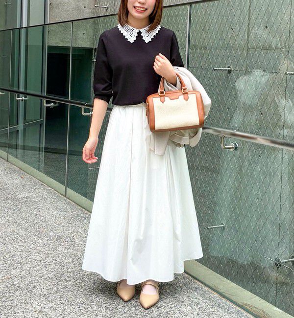 NOLLEY'S「【WEB＆一部店舗限定カラー】《手洗い可能》襟レース取り外し6分袖プルオーバー」|ニット・セーター|