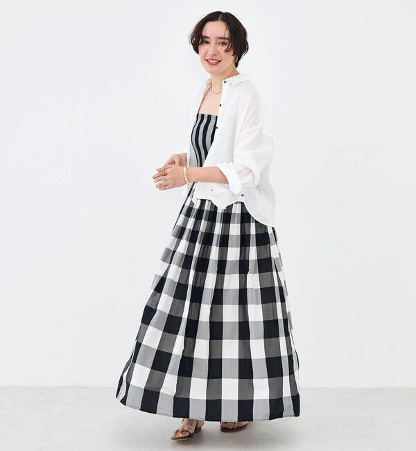 NOLLEY'S「【KIRYU】ウォッシャブルシャーリングギンガム2WAYワンピース」|ワンピース|