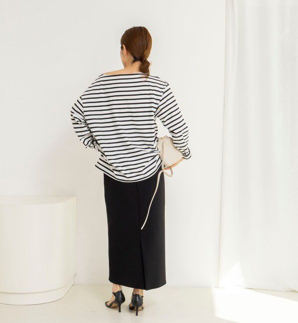 NOLLEY'S「【WEB限定】ウォッシャブルボーダープリントロンTee」|Tシャツ・カットソー|