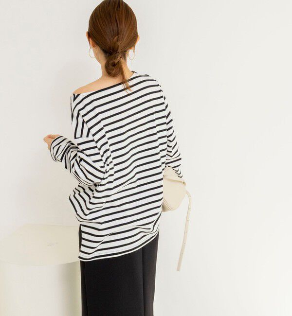 NOLLEY'S「【WEB限定】ウォッシャブルボーダープリントロンTee」|Tシャツ・カットソー|