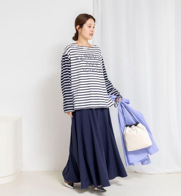 NOLLEY'S「【WEB限定】ウォッシャブルボーダープリントロンTee」|Tシャツ・カットソー|