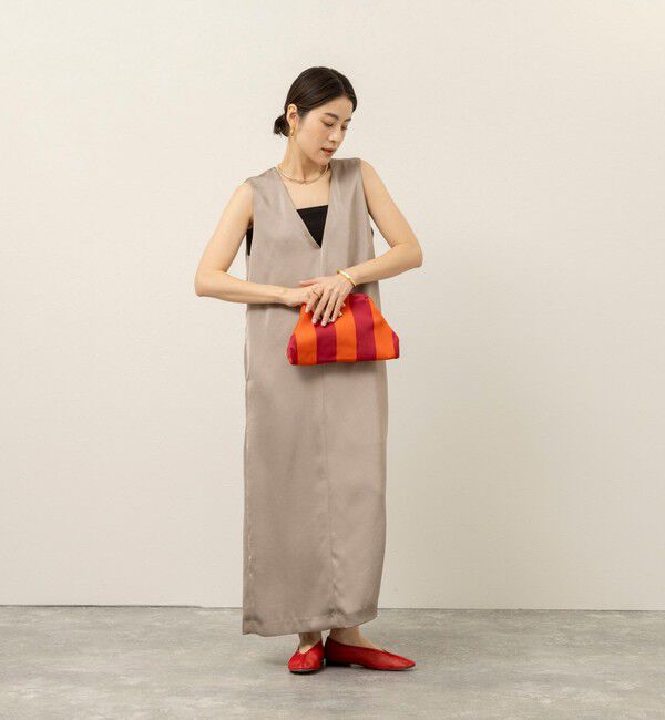 MAQWEL「【MAQWEL/マクウェル】ウォッシャブルサテンワンピース」|ワンピース|