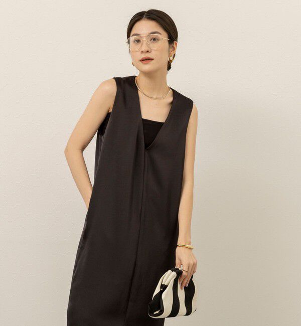 MAQWEL「【MAQWEL/マクウェル】ウォッシャブルサテンワンピース」|ワンピース|