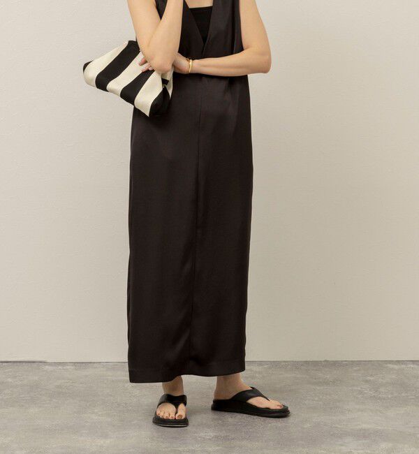 MAQWEL「【MAQWEL/マクウェル】ウォッシャブルサテンワンピース」|ワンピース|