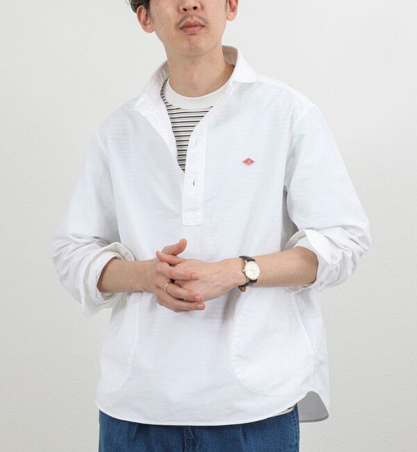 NOLLEY'S goodman「【DANTON/ダントン】DT-B0282SOX ROUND COLLAR P.O SHIRT LS 26SS」|シャツ・ブラウス|ホワイト