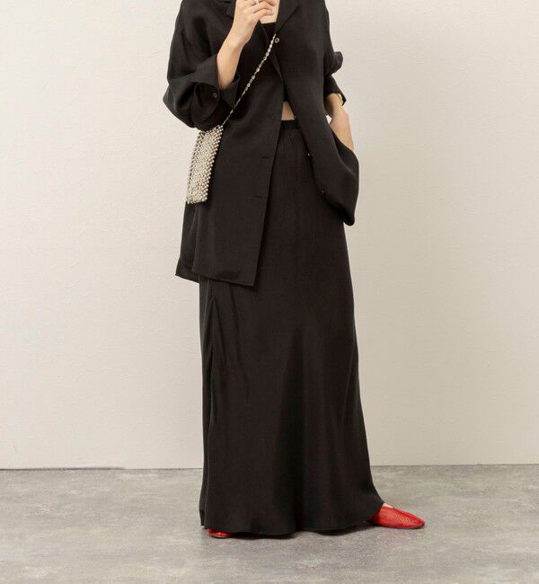 MAQWEL「《セットアップ対応》【MAQWEL/マクウェル】ウォッシャブルサテンスカート」|スカート|