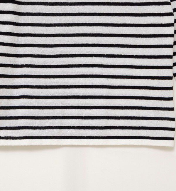 Rie Miller「ウォッシャブルブークレーボーダーバックUネックプルオーバー」|ニット・セーター|