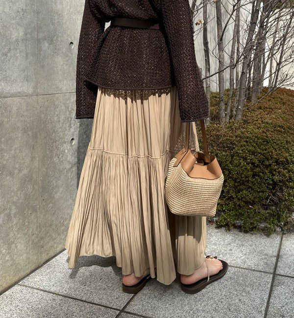 NOLLEY'S「ウォッシャブルカッセンギャザーマキシスカート」|フレア|