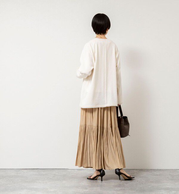 NOLLEY'S「ウォッシャブルカッセンギャザーマキシスカート」|フレア|