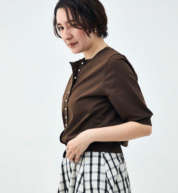 NOLLEY'S「《手洗い可能》コットンテックス6分袖カーディガン」|カーディガン|