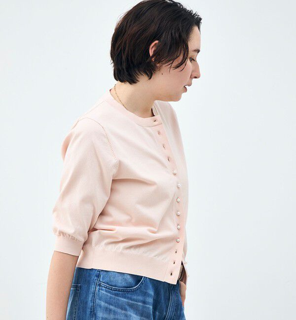 NOLLEY'S「《手洗い可能》コットンテックス6分袖カーディガン」|カーディガン|