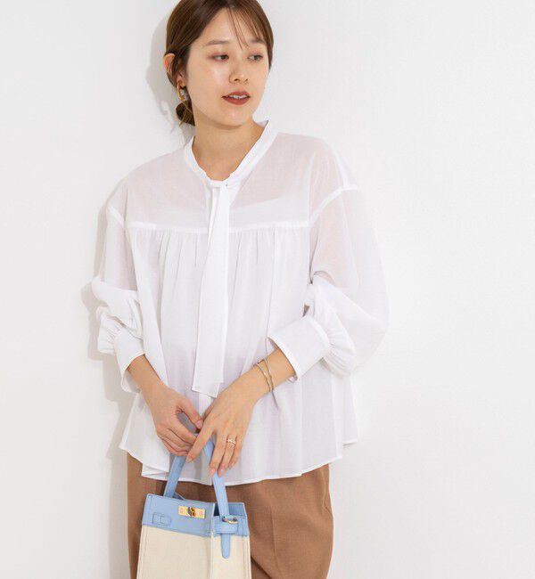 NOLLEY'S「ウォッシャブル100/2ガスボイルボウタイブラウス」|シャツ・ブラウス|