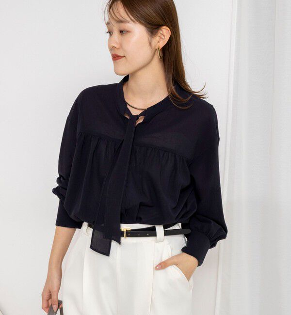 NOLLEY'S「ウォッシャブル100/2ガスボイルボウタイブラウス」|シャツ・ブラウス|