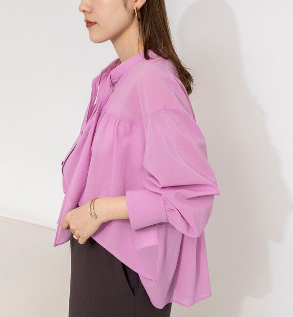 NOLLEY'S「ウォッシャブル100/2ガスボイルボウタイブラウス」|シャツ・ブラウス|ピンク