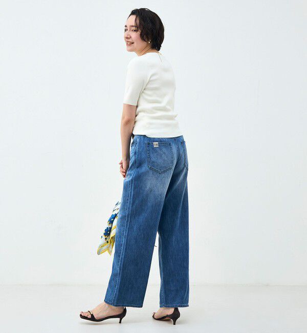 NOLLEY'S sophi「《手洗い可能》トライアングルカラー総針5分袖プルオーバー」|ニット・セーター|