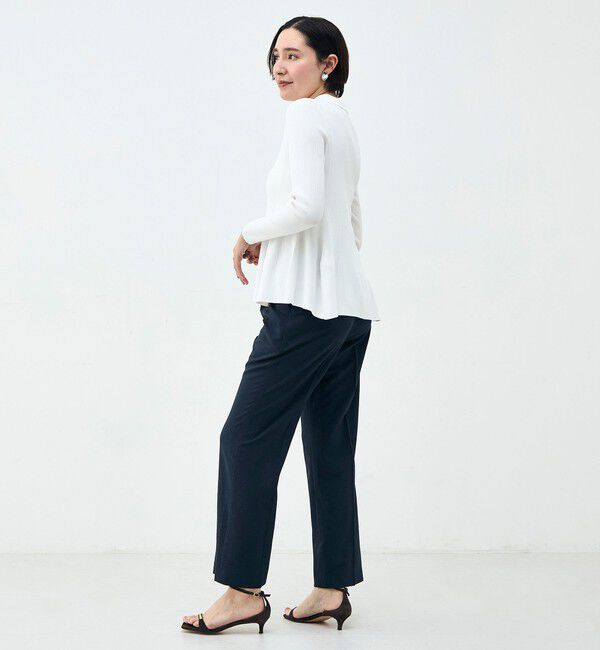 NOLLEY'S sophi「《手洗い可能》リブフレアスキッパーポロ襟カーディガン」|カーディガン|