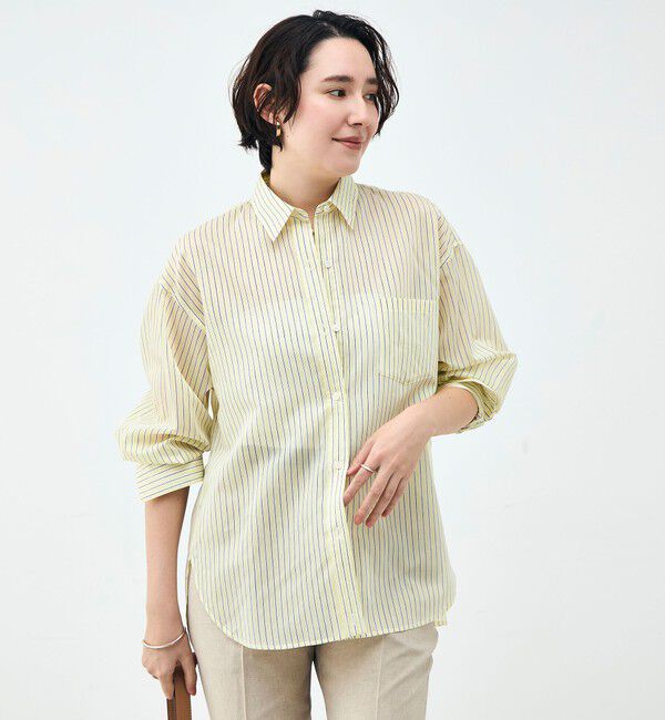 NOLLEY'S sophi「ウォッシャブルMARSALAシアーストライプ3WAYシャツ」|シャツ・ブラウス|