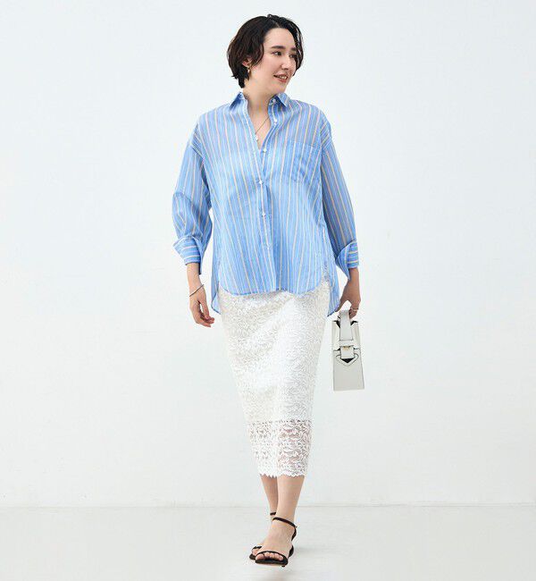 NOLLEY'S sophi「ウォッシャブルMARSALAシアーストライプ3WAYシャツ」|シャツ・ブラウス|