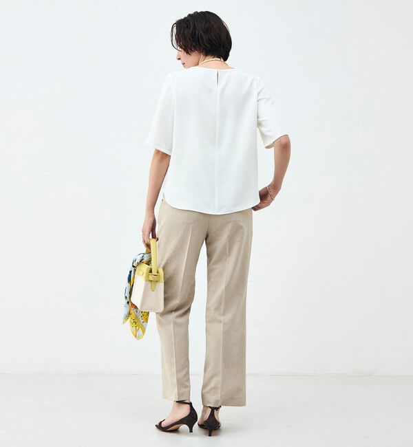 NOLLEY'S sophi「《セットアップ対応》ウォッシャブルブリーザブルシャンブレーセミワイドパンツ」|その他|