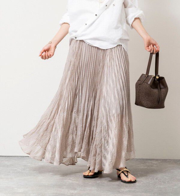 NOLLEY'S「【WEB限定】ウォッシャブルシアーチェックプリーツスカート」|スカート|ブラック・グレー系1