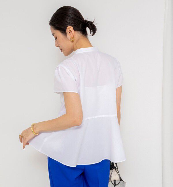 NOLLEY'S「ウォッシャブル前立プリーツペプラムブラウス」|シャツ・ブラウス|