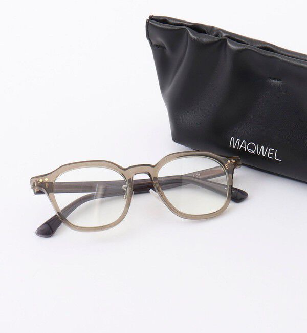 MAQWEL「【MAQWEL/マクウェル】ボストンフレームグラス」|メガネ|カーキ