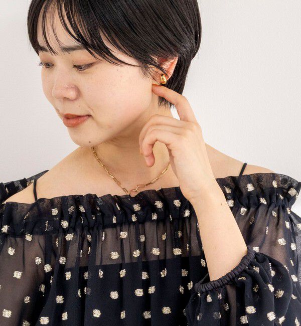 NOLLEY'S sophi「《セットアップ対応》ラメカットジャガードオフショルブラウス」|シャツ・ブラウス|