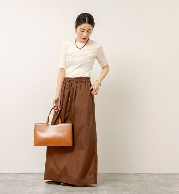 MAQWEL「【MAQWEL/マクウェル】ウォッシャブルバックリボン五分袖プルオーバー」|Tシャツ・カットソー|