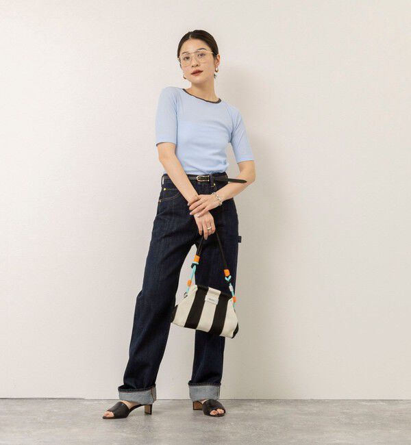 MAQWEL「【MAQWEL/マクウェル】ウォッシャブルバックリボン五分袖プルオーバー」|Tシャツ・カットソー|