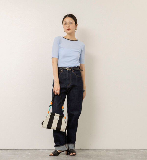 MAQWEL「【MAQWEL/マクウェル】ウォッシャブルバックリボン五分袖プルオーバー」|Tシャツ・カットソー|