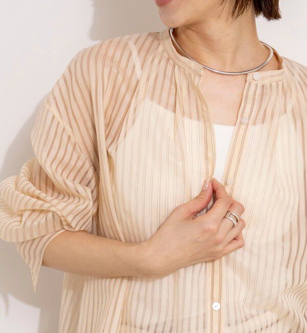 NOLLEY'S「ウォッシャブルサイドボタンシアーブラウス」|シャツ・ブラウス|