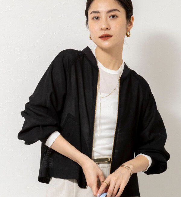 NOLLEY'S sophi「ウォッシャブルカラミメッシュジップアップブルゾン」|ブルゾン・スタジャン|