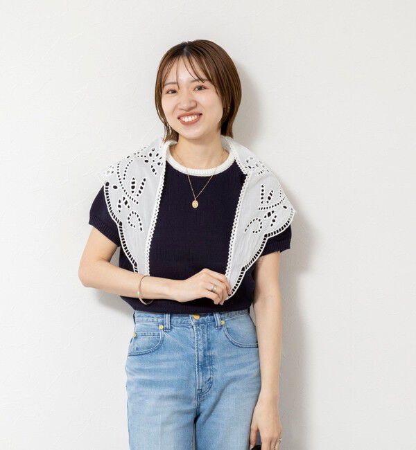 NOLLEY'S sophi「【PROTAGONISTA/プロタゴニスタ】トライアングルレーススカーフ」|ストール|