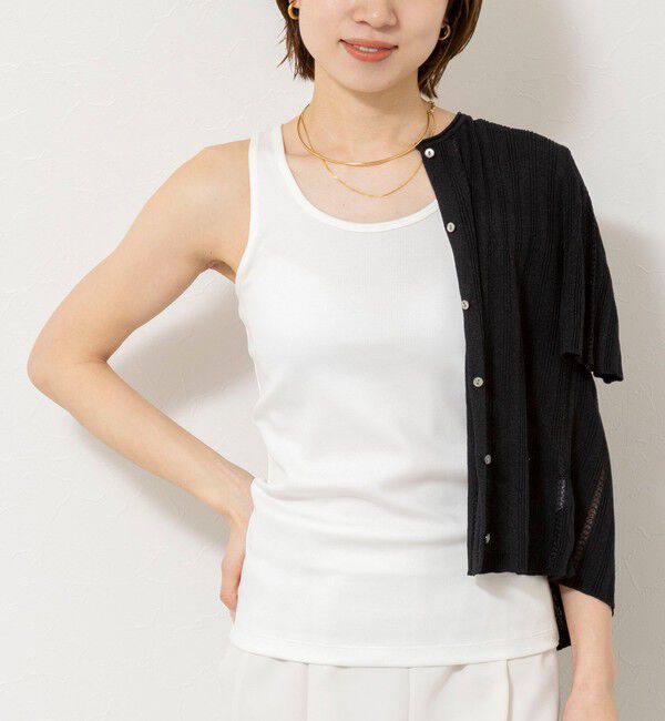 NOLLEY'S sophi「ウォッシャブルカップ付きリブタンクトップ」|タンクトップ|オフホワイト