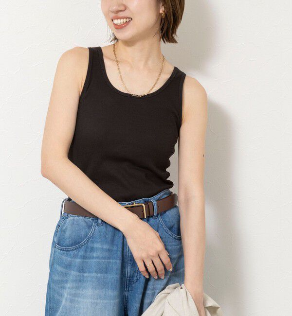 NOLLEY'S sophi「ウォッシャブルカップ付きリブタンクトップ」|タンクトップ|ブラック