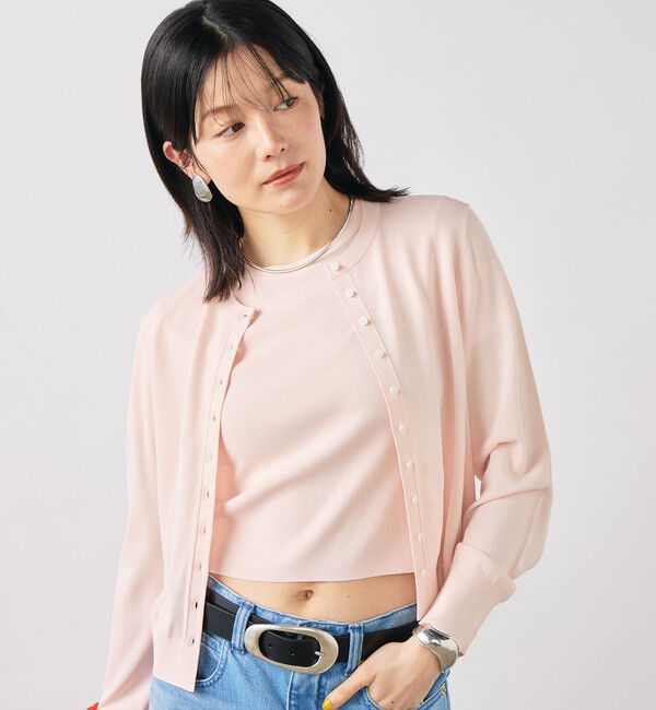 NOLLEY'S sophi「《手洗い可能/アンサンブル対応》マルチファンクションハイゲージクルーネックカーディガン」|カーディガン|