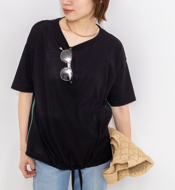 Rie Miller「ウォッシャブルドローストTシャツ」|Tシャツ・カットソー|ブラック