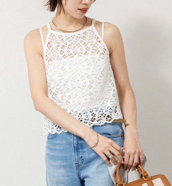 NOLLEY'S sophi「ウォッシャブルクロッシェレースアメスリタンクトップ」|シャツ・ブラウス|