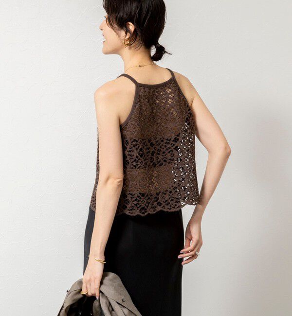 NOLLEY'S sophi「ウォッシャブルクロッシェレースアメスリタンクトップ」|シャツ・ブラウス|ダークブラウン